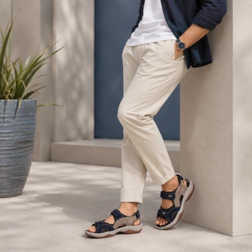 Image of Centrino Sandals for Men |Comfortable Sandals with Grip Insole & Quality|Flat Casual Sandals With Adjustable Velcro Closure For Easy Wear With Flexible Fitting And Trendy | Stylish Men's Casual Sandal With Unique Sole Design for Office & Travel (3263)