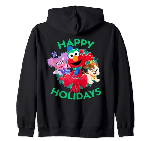 Sweat à capuche Elmo 100% Sesame Street avec couronne de Noël pour les fêtes