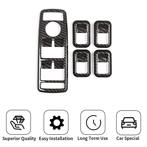 Rahmenverkleidung für Autofenster-Heber, Carbon-Faser, ABS, Rahmenverkleidung, für Benz C Klasse W204 10-14 B-Klasse 12-15 A Klasse 13-14, 5 Stück