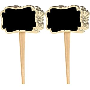 La Llareta Mini krijtbordborden, 20 stuks houten plantenlabels, decoratieve tuinlabels, milieuvriendelijk, voor zaad ingemaakte kruiden bloemen groenten (golf)