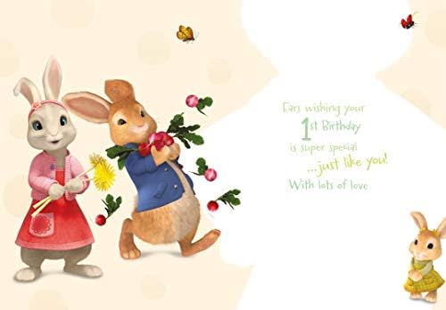 Danilo Promotions Ltd Peter Rabbit Official Age 1 Birthday Card Multi Colour , PE033
