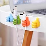 2 PCS Thumb Up Multicolor Adhesive Cable Organizer Clips Cord Holders for Desk & Home