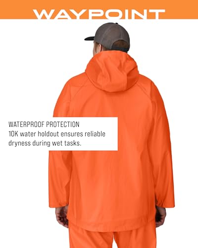 FROGG TOGGS Men's WayPoint Angler Waterproof, Durable Jacket with 4-Way Stretch, Orange, Small - image 4