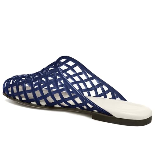 Clear Jelly Shoes for Women Slip on Jelly Mesh Slides Comfortable Closed Toe Flats Sandals Summer Beach Slippers.