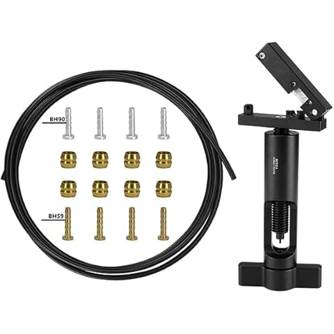 BESNIN 2 in 1 Bike Hose Cutter and Needle Insert Tool Hydraulic Hose 2 in 1 Upgraded Needle Driver Insertion Tool Fitting Insert Tool Needle Driver Insertion Tool and Bike Cover