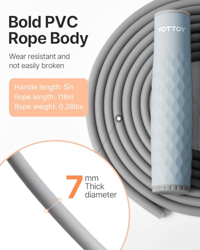 Image of YOTTOY Weighted Jump Rope with Adjustable Blocks for Intense Cardio and Fitness Workouts，Weighted Skipping Rope for Men /Women Boxing and Weight-loss