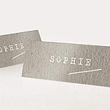 sendmoments Tischkarten Konfirmation personalisiert, Naturfarben, 200er Set Klappkarten, einzeln individualisiert mit den Namen der Gäste, Tischdeko, Wahl aus 3 hochwertigen Papiersorten