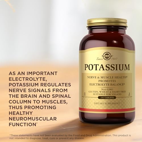 Solgar Potassium - 250 Tablets - Nerve & Muscle Health, Promotes Electrolyte Balance - Vegan, Gluten & Dairy Free, Kosher - 250 Servings - Image 6