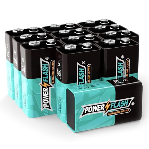 POWER FLASH 9V Batteries, 12-Pack, Long Lasting