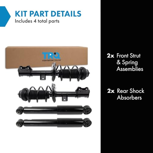 Image of TRQ Front and Rear Complete Strut Assembly & Shock Absorber Kit Complete Strut & Coil Spring Assembly for 2012-2017 Fiat 500