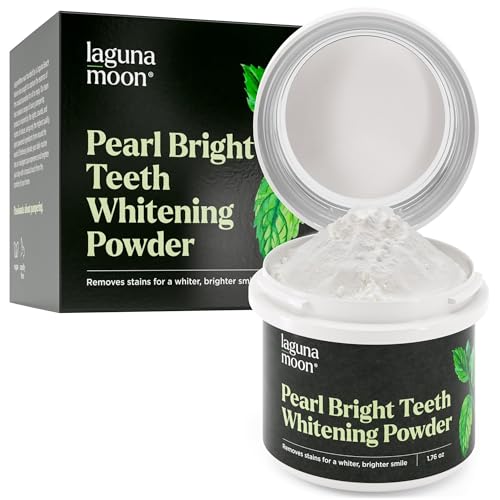 Lagunamoon Teeth Whitening Powder, 50g Bright Pearl Spearmint Fla...