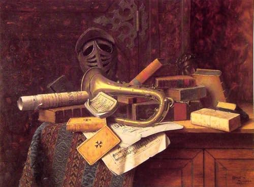 Cuadro de Dante para el salón: arte clásico de William Harnett en 60x90 cm