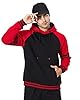LBL Men's Hoodie Sweatshirt Novelty Color Block Hoodies Sport Outwear Drawstring Hoody Red L #1