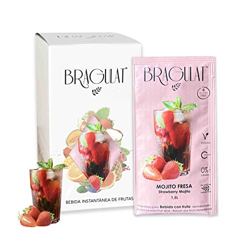 BRAGULAT | Zumo Concentrado de Frutas Sabor a MOJITO FRESA | Bebidas y Refrescos Instantáneas en Polvo | Sin Azúcar, con fruta y Vitamina C | Agua con Sabor a Mojito Fresa Cover