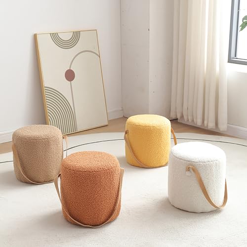 Asiento otomano para sala de estar y taburete tocador redondo 4