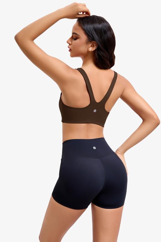 RIOJOY Sports Bras for Women, Double Lined Womens Sports Bras with Removable Pads, Racerback, Square Neck Gym Yoga Sport Bra - Image 4