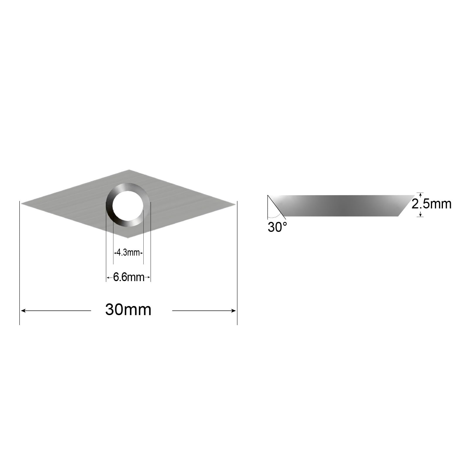 10 sztuk 30×10×2.5mm-30° płytka z węglika ostrze noża diamentowego do toczenia drewna uchwyt narzędzie Detalier Finisher