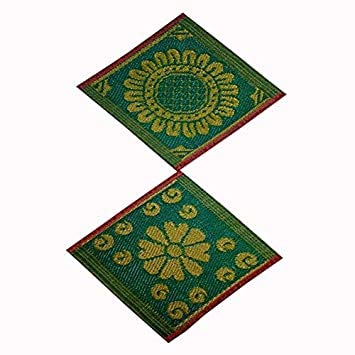 Tapis de prière et méditation vert foncé galicha de 50 cm lot de 2