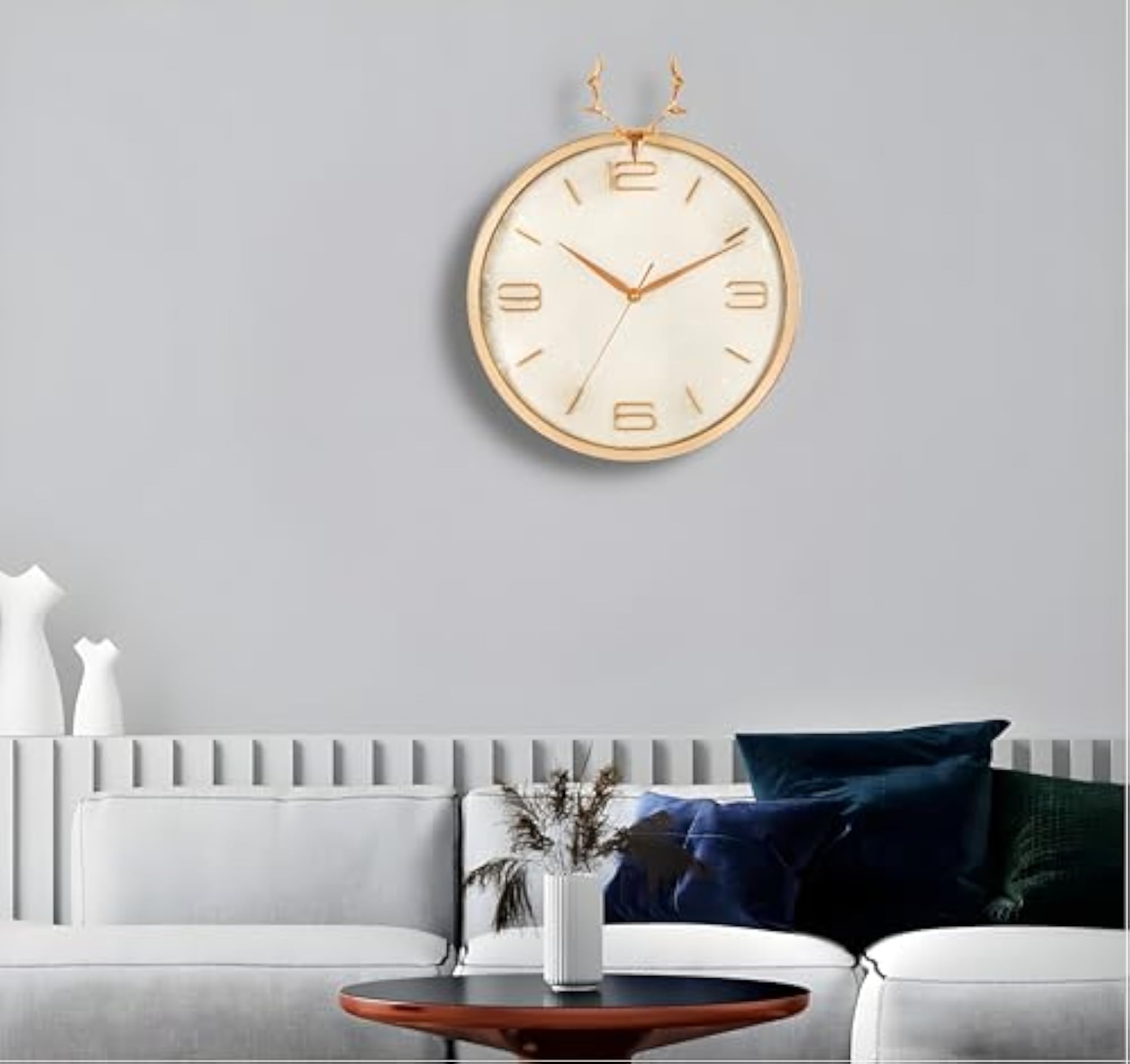 Designer Luxury Decorative Wall Clock with Golden Ring