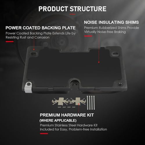 Image of cciyu D2173 Front Ceramic Disc Brake Pads Kit For Cadillac Escalade 21-24,For Chevrolet Silverado 1500 19-24 /Silverado 1500 LTD 22 /Suburban 21-24 /Tahoe 21-24,For GMC Sierra 1500 19-24 /Yukon 21-22