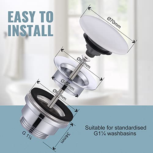 iVIGA Universal Sink Plug Drain Stopper Fitting with Overflow - Image 2