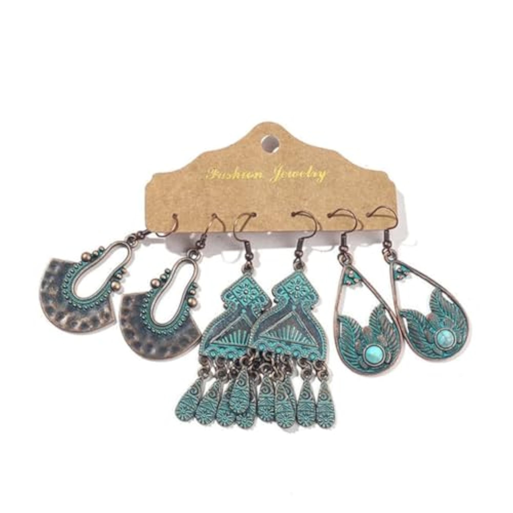 3 Pairs Vintage Bohemian Statement Earrings Set for Women