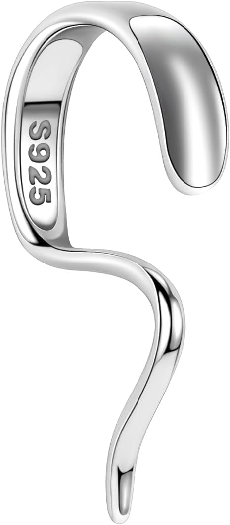 ZS 925 Sterling Silver Fake Lip Piercings Cyberpunk Real Lip Rings Faux Lip Cuff Body Jewelry Non-Piercing for Women Men