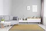 Floordirekt 100% Pura Alfombra de sisal con Cenefa de salón Alfombra Natural de Ojo de Tigre Colorido cenefas Disponible 3 Colores y 2 tamaños, Natur/Taupe, 200 x 290 cm