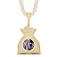 0463 Gold Pendant with Tennis Chain