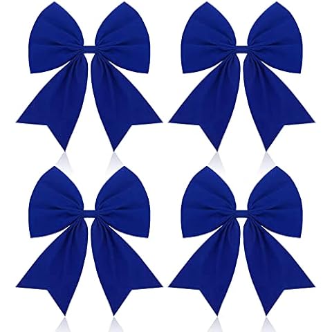 Giegxin 4 Pcs Christmas Bow 9 x 10.6 Inch Large Wreaths Bows Christmas Tree Ornaments Bows Christmas Tree Topper Bow Velvet Bows Hanukkah Bow for Home Xmas Party Decoration Cover