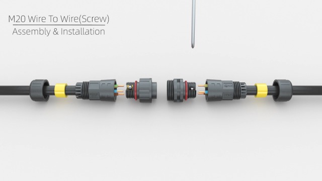 AOHUA Waterproof 2 Pin Connector IP68 Male and Female Plug for