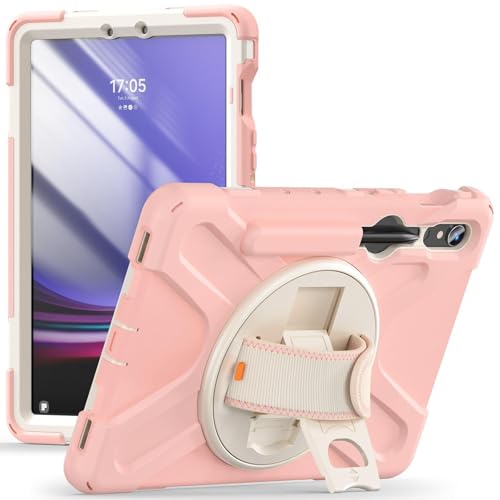 Étui Samsung Galaxy Tab S8 S7 11 pouces antichoc rose avec porte-stylo