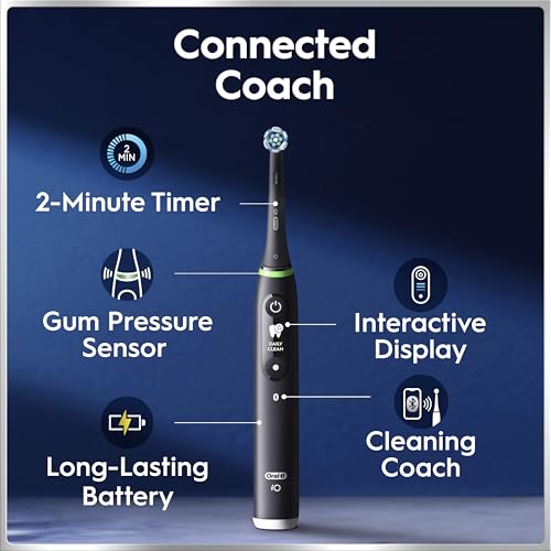 Oral-B Io 6 Black Electric Toothbrush, 2 Toothbrush Heads, 1 Travel Case, Designed By Braun - 3