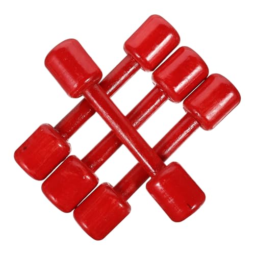 UPKOCH 4 Piezas Juguete Con Mancuernas De Madera Pesas De Juguete Para Pequeños Pesos De Entrenamiento Equipo De Entrenamiento Para Pequeños Pesos Pesas Para Rojo