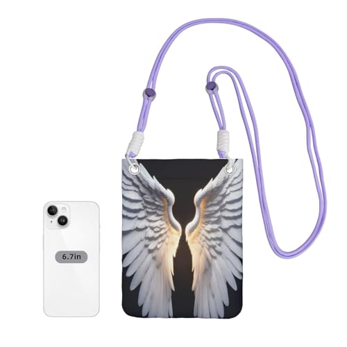 Angel Wing Print Small Crossbody Bags for Women Lightweight Phone Bag Purses Adjustable Strap4