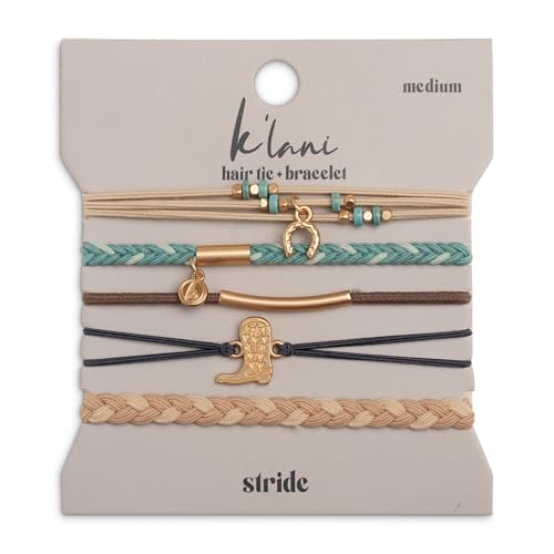 K'lani Hair Tie Bracelets for Women - Elastic Hair Bands That Double as Stylish Jewelry - Stride - Large