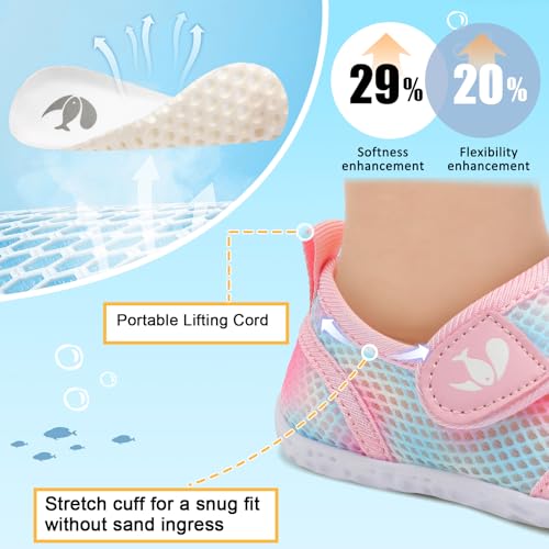Image of FEETCITY Toddler Water Shoes Boys Girls Swim Shoes Quick Dry Kids Aqua Socks Barefoot for Beach Swimming Pool