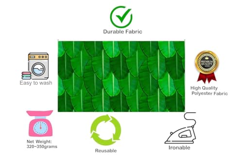 Image of Banana Leaves Back Drop Curtain for Decoration Banana Leaf Backdrop Cloth for Wedding Haldi House Hold Ceremany Functions (8X5), Green