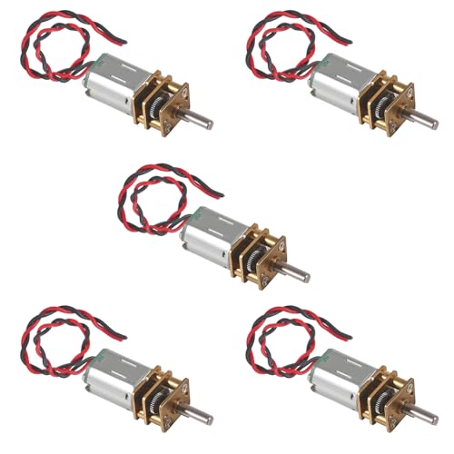 DIANN 5pcs Mini Micro N20 Gear Motor DC 3V-6V Slow Speed Full Metal Gearbox DIY Robot Car