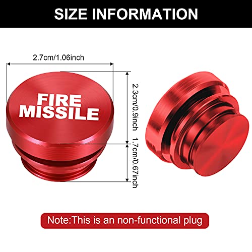 3 Pieces Aluminum Dustproof Plug Billet Button Plugs 12-Volt Replacement Accessories Anodized Aluminum Car Decoration Compatible with Most Vehicles Auto Car (Red) - Thumbnail 2
