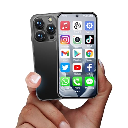 Mini teléfono inteligente 4G, desbloqueado, pantalla completa HD de 3.9 pulgadas, 1950 mAh, Android 12, SIM dual 3 GB + 32 GB, teléfono celular pequeño 4G más pequeño del mundo para niños, GPS Face ID