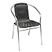 Mojawo Rattansessel Aluminium/Polyrattan Bistrostuhl stapelbar Stapelstuhl Campingstuhl Gartenstuhl Küchenstuhl Balkonmöbel Gartensitzmöbel Silber/Schwarz