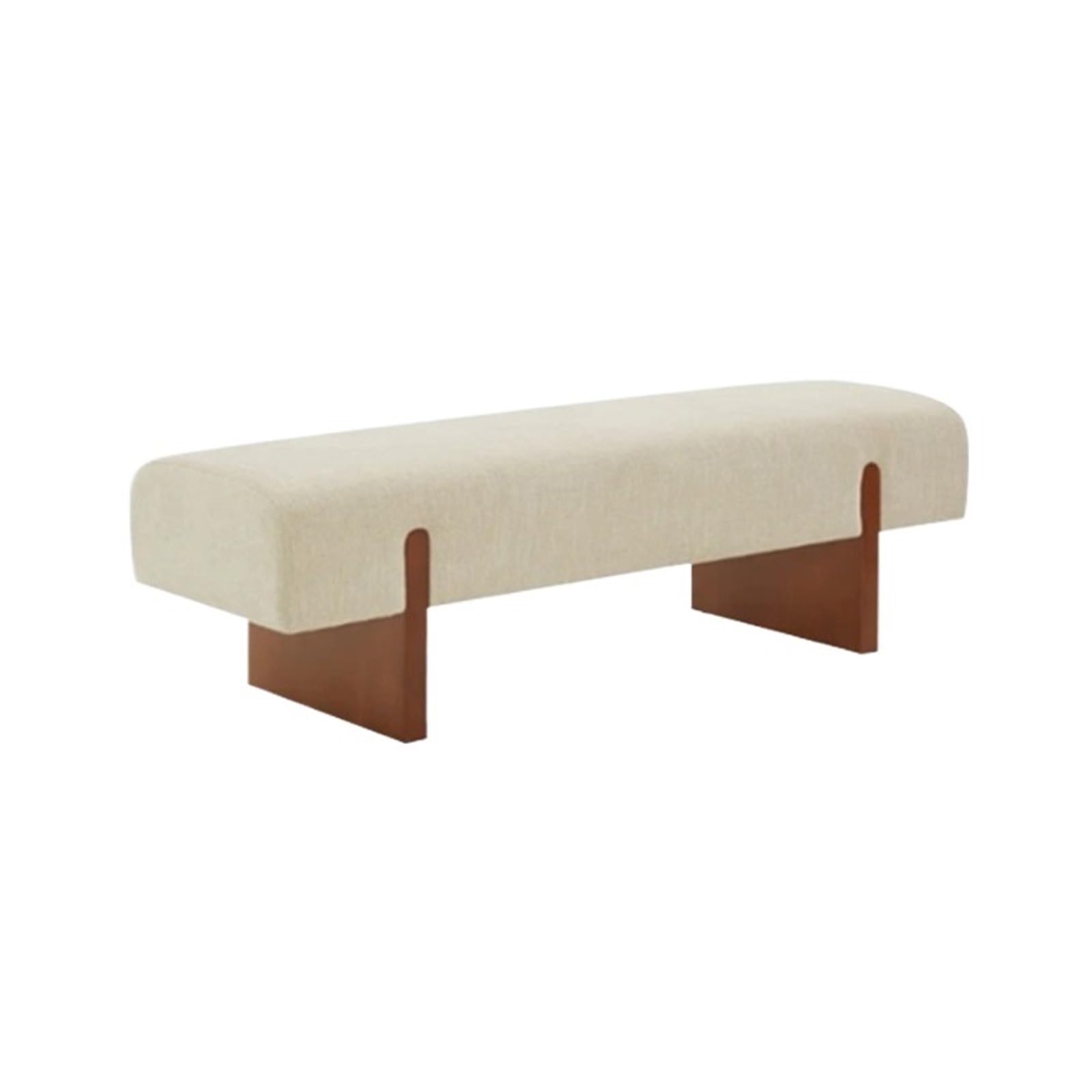 XUJUAN-0227 End of Bed Wooden Bed end Stool Dining Table Upholstered Cotton and Linen Shoe Changing Cloakroom(Large)