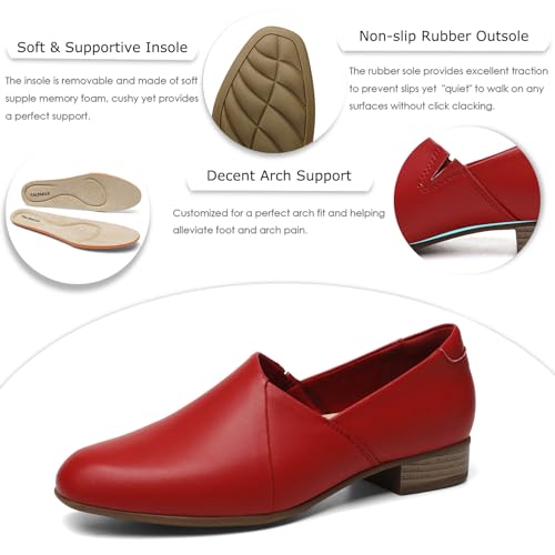 Women's Classic Comfort Dress Shoes Casual Leather Loafers Flats Cute Versatile Slip-Ons Everyday Work Shoes - Image 5