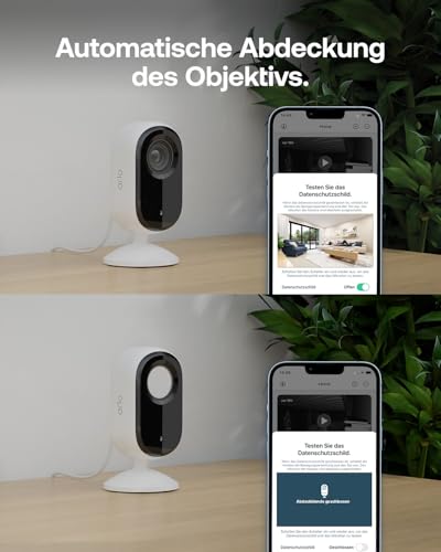 Arlo Indoor 3 HD Überwachungskamera Innen, 2er Set, HD Video, 2-Wege-Audio, Bewegungsmelder, Kabelgebunden, Babyphone, Haustierkamera, Hausüberwachung, mit Secure Plan Testzeitraum, Weiß