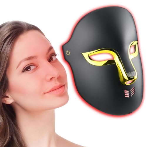 Red Light Therapy Mask for Face,4 Modes LED Face Mask Light Therapy,Acne Removal Wrinkles & Redness Anti-Aging,2000mAh Rechargeable,Wirless Remote,Infrared Photon Facial Mask for Travel Yoga