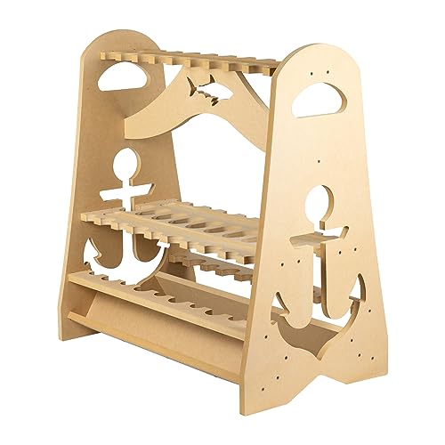 TrunkWorks Great White Heavy Duty Floor Standing Marine Fishing Rod Display Organizer Rack Stand for Bent and Straight Butt Rods