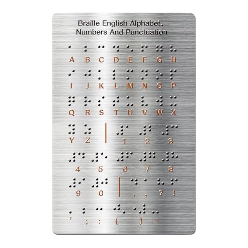 Amagogo Braille Alphabet Board Braille Board Suministros Ligeros Braille Inglés Alfabeto Herramienta educativa para Estudiantes Ciegos Adultos