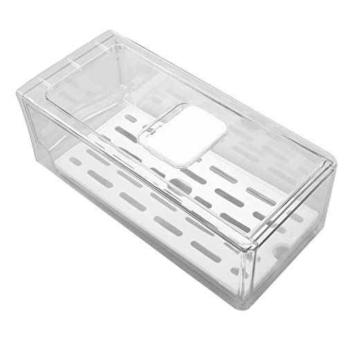 Socobeta Boîte de réfrigérateur, Support de Rangement Transparent Inoffensif pour réfrigérateur pour Garder la fraîcheur avec Plaque de vidange pour Pique-Nique(Petit + égouttoir)
