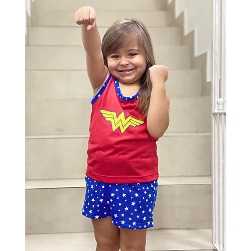 Pijama Infantil estampado Menina Conjunto de Dormir Criança Baby doll de calor (G, MARAVILHA)